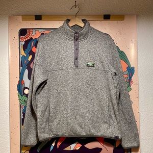 L.L. Bean Men’s Sweater Fleece Pullover, Gray - L